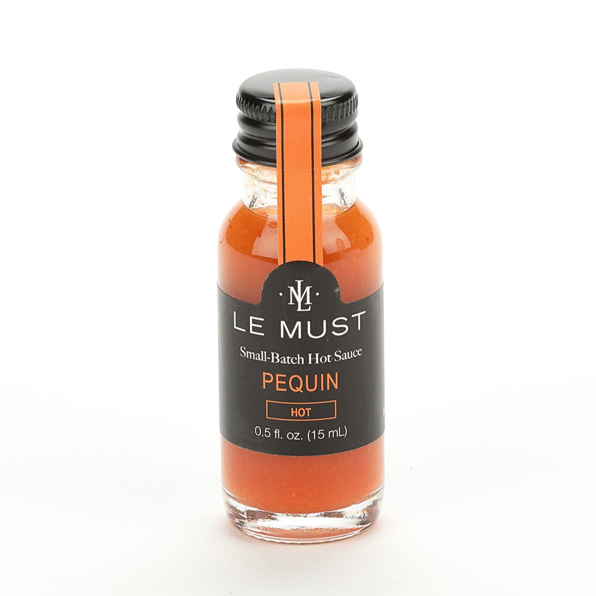 Le Must Pequin Hot Sauce, 15 ml, glass bottle, front view