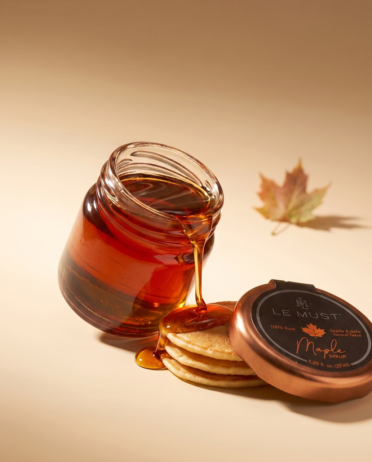Le Must Premium Pure Maple Syrup, 37 ml, open bottle