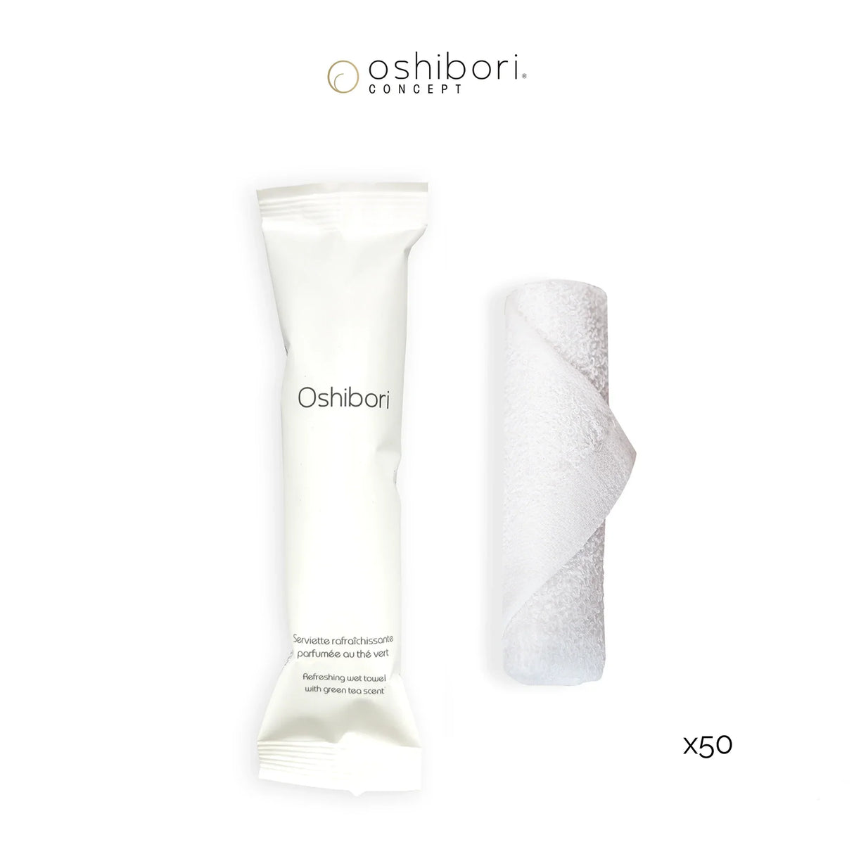 Oshibori towels - 10 grams - White Packaging (x50).