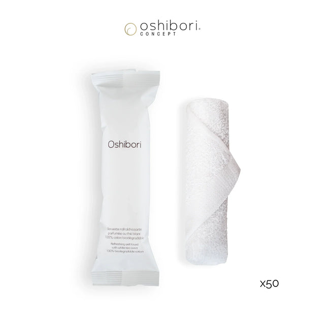 Oshibori towels - 15 grams - White Packaging (x50).