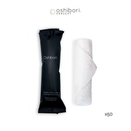 Oshibori towels - 15 grams - Black Packaging (x50).