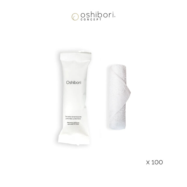 Oshibori towels - 6 grams - White Packaging (x100).