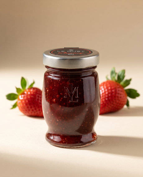 Le Must Deluxe Organic Strawberry Jam, 45 grams, with fresh strawberries