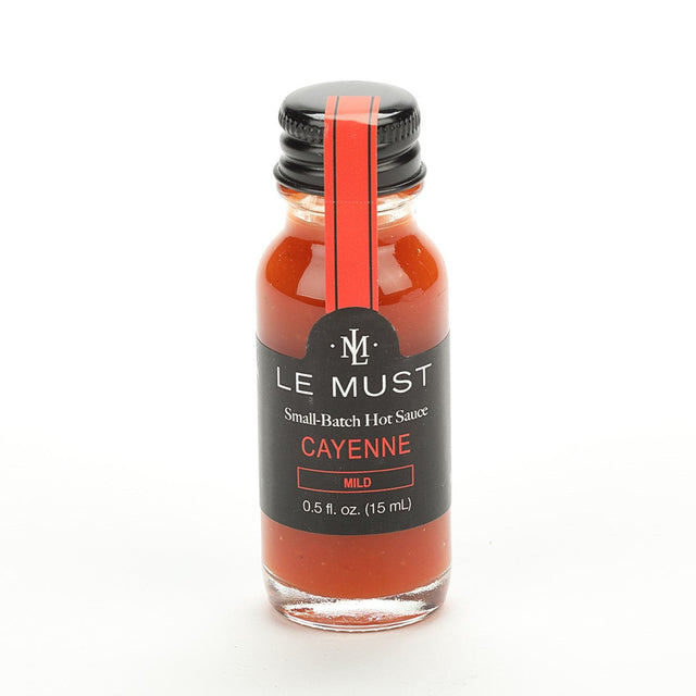 Le Must Cayenne Hot Sauce, 15 ml, glass bottle, front view