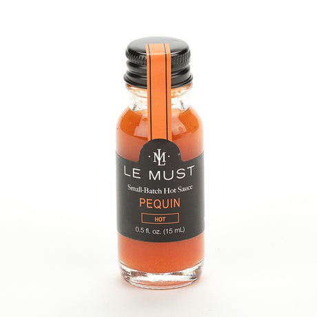 Le Must Pequin Hot Sauce, 15 ml, glass bottle, front view