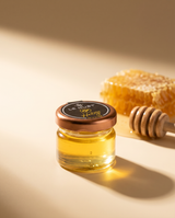 Le Must Premium Natural Wildflower Honey, 28 grams, closed jar