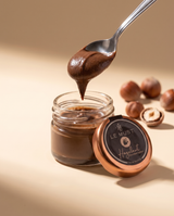 Le Must Premium Chocolate Hazelnut Spread, 28 grams, open jar